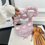 Pleated Cloud Bag Advanced Bright Face Color Shoulder