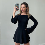 Fashionable Elegant Slim Basic Woolen Long Sleeve Dress