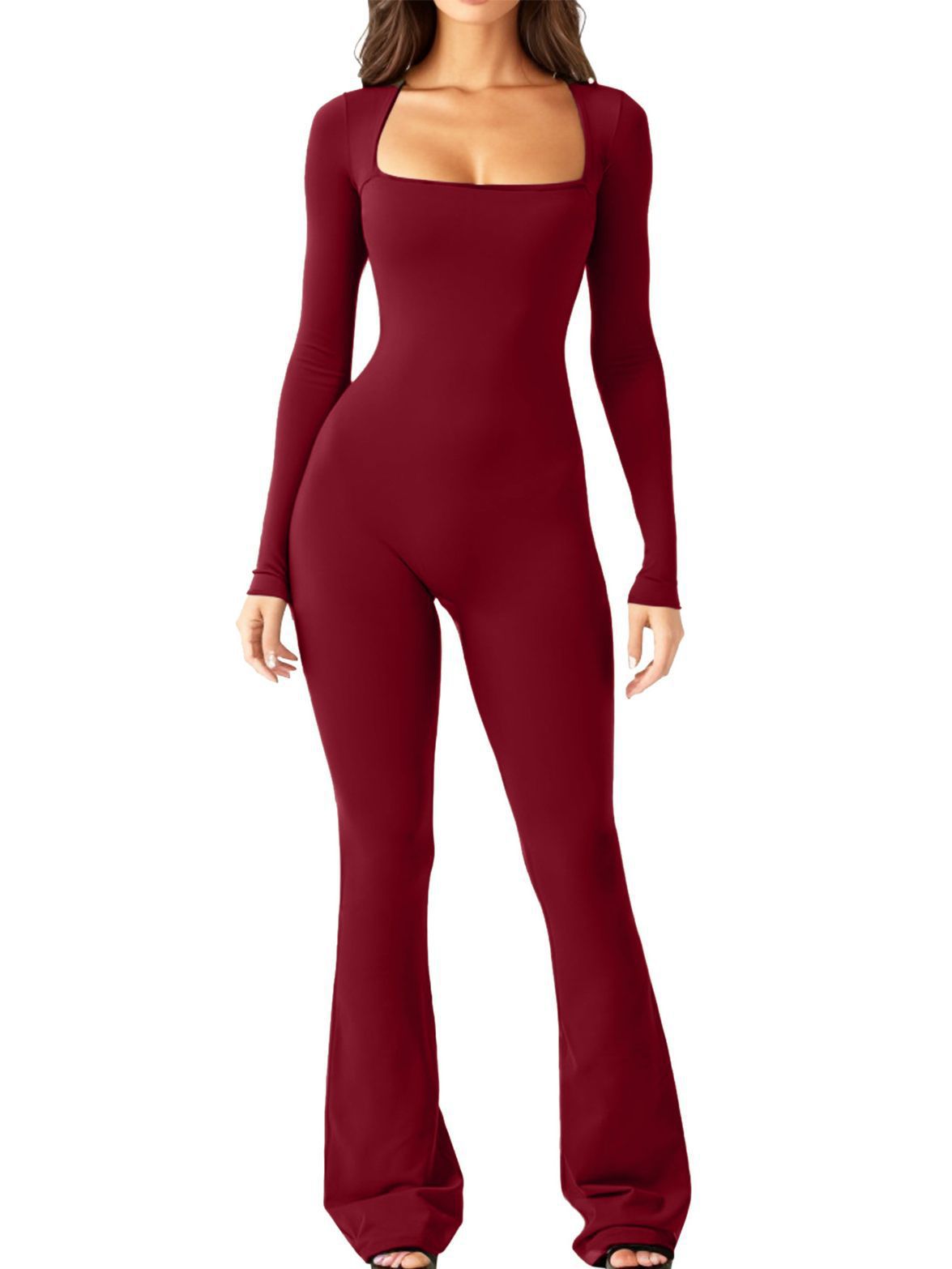 Women's Long Sleeve Waist Shaping and Hip Lift Jumpsuit