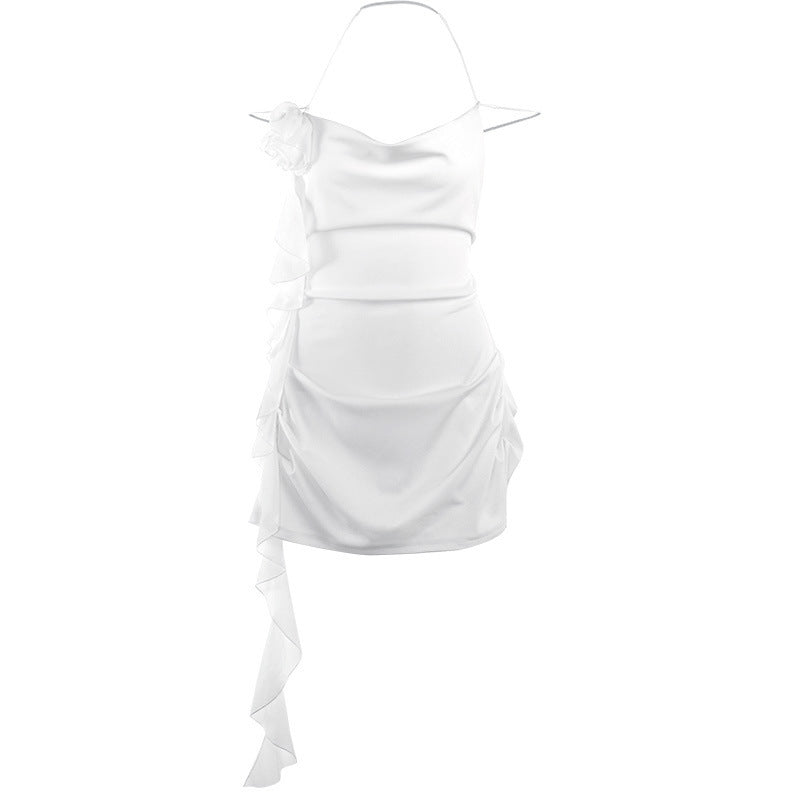 European And American Flower Deep V Strap Slim Fit Dress