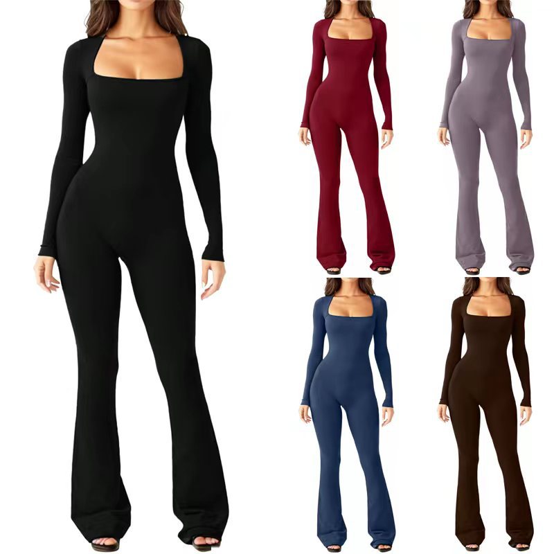 Women's Long Sleeve Waist Shaping and Hip Lift Jumpsuit