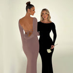 European And American Style Elegant Women's Long Sleeve Autumn Hot Girl Slim Fit Long Dress