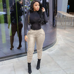 Basic Women's All-match PU Leather Pants