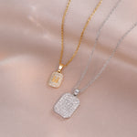 Japanese And Korean Style Niche Temperament Fashion M Letter Brand Pendant Titanium Steel Necklace