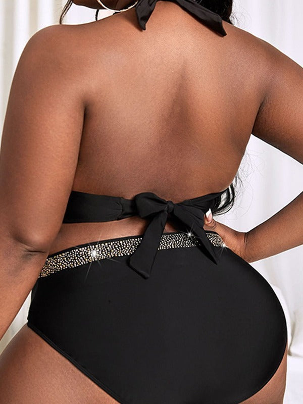 Plus Size Swimsuit Women's Color Matching Hot Spring Bikini