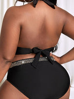 Plus Size Swimsuit Women's Color Matching Hot Spring Bikini