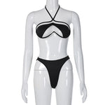 AliExpress Hot-selling New Arrival Summer Bikini Women's Clothing Sexy Halter Sheer Mesh Beach Swimsuit Foreign Trade