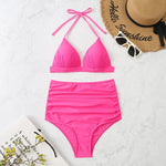 High Waist Triangle Tether Halter Bikini Split Amazon AliExpress Hot Sale Swimwear