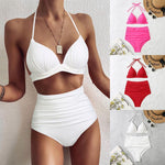 High Waist Triangle Tether Halter Bikini Split Amazon AliExpress Hot Sale Swimwear