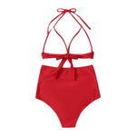 High Waist Triangle Tether Halter Bikini Split Amazon AliExpress Hot Sale Swimwear