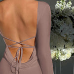 European And American Style Elegant Women's Long Sleeve Autumn Hot Girl Slim Fit Long Dress