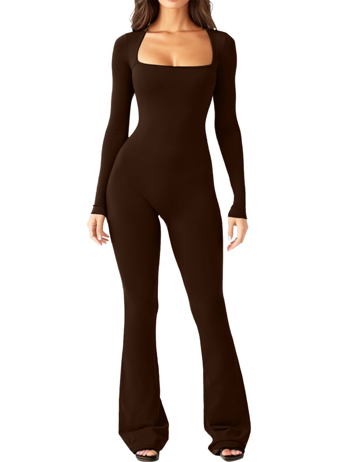 Women's Long Sleeve Waist Shaping and Hip Lift Jumpsuit