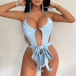 New Solid Color Sexy One Piece Swimsuit