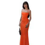 Sexy Backless Lace Up Sling Slim Fit Dress