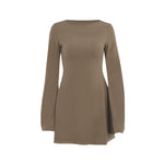 Fashionable Elegant Slim Basic Woolen Long Sleeve Dress