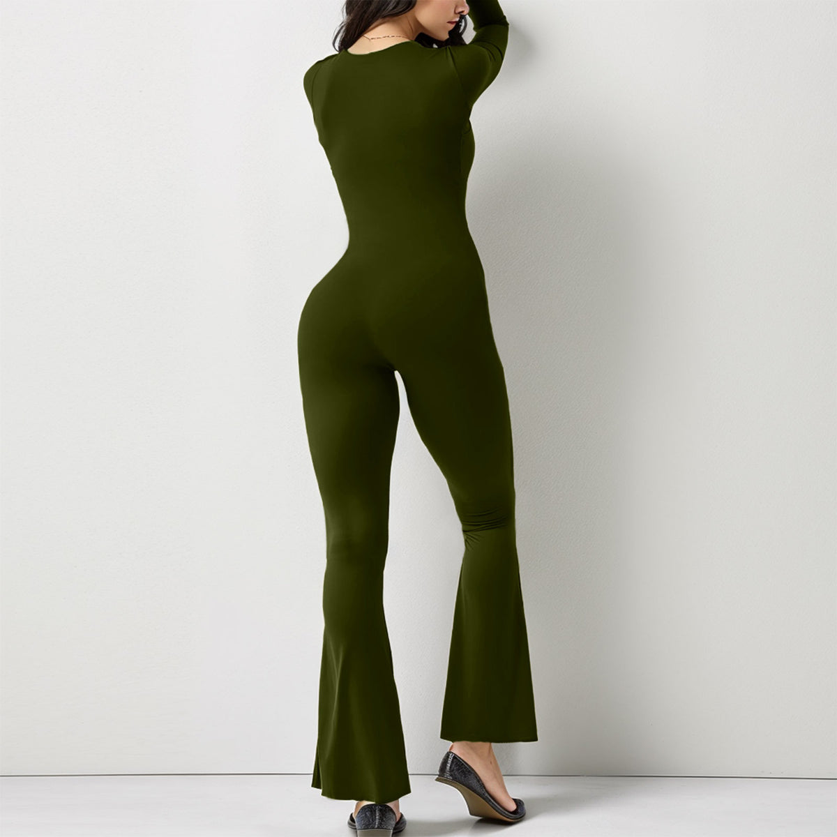 Women's Long Sleeve Waist Shaping and Hip Lift Jumpsuit