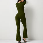 Women's Long Sleeve Waist Shaping and Hip Lift Jumpsuit