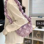Pleated Cloud Bag Advanced Bright Face Color Shoulder