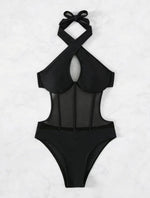 Lady Sexy One-piece Spun Yarn Swimsuit Bikini