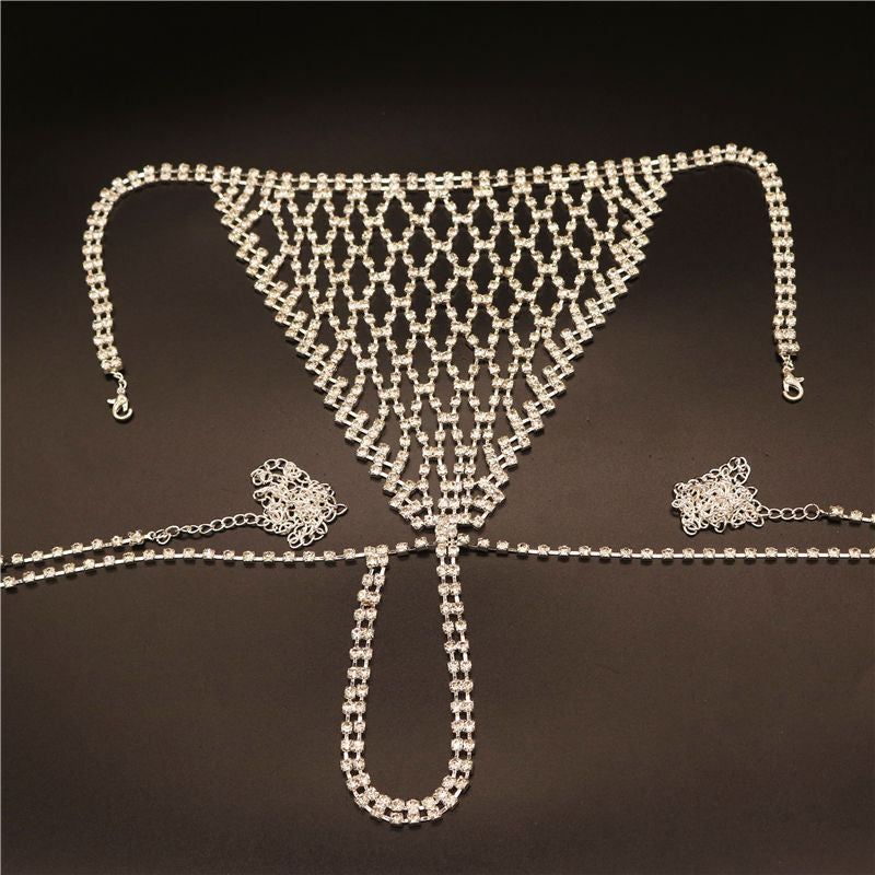 Rhinestone-embellished Cutout Vest And Briefs Set Of Two