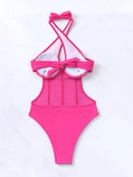 Lady Sexy One-piece Spun Yarn Swimsuit Bikini