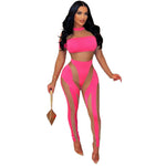 Mesh Stitching Nightclub See-through Jumpsuit