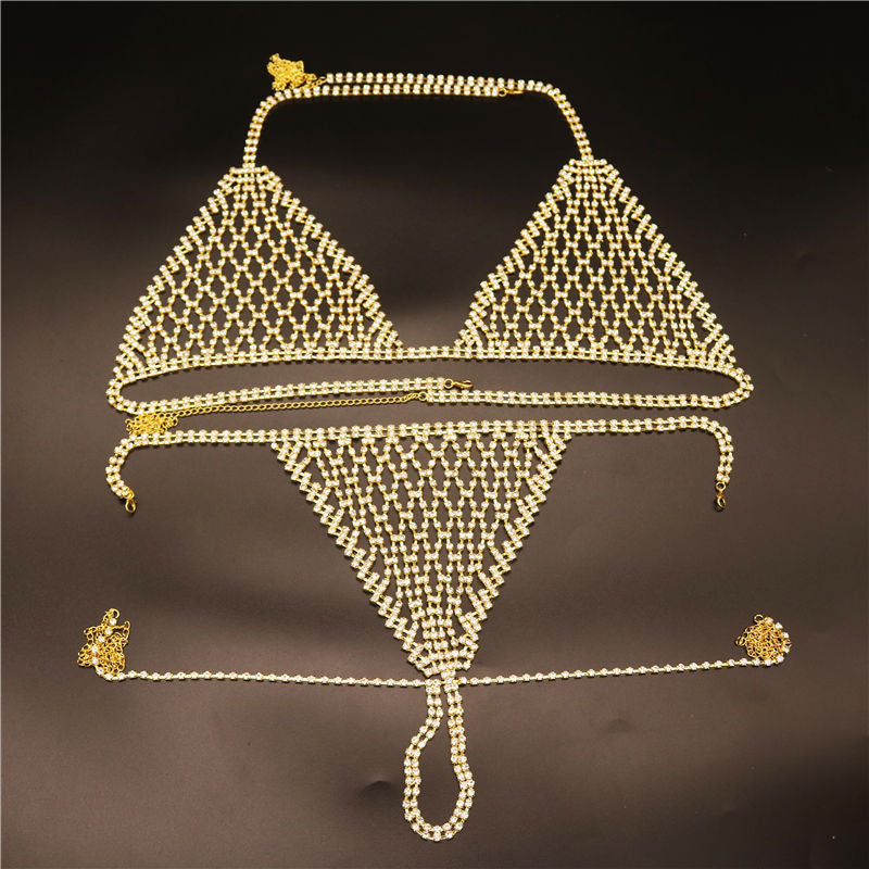 Rhinestone-embellished Cutout Vest And Briefs Set Of Two