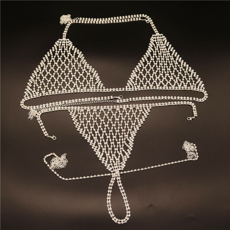 Rhinestone-embellished Cutout Vest And Briefs Set Of Two