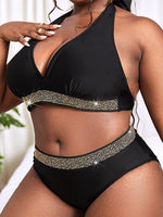 Plus Size Swimsuit Women's Color Matching Hot Spring Bikini