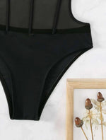 Lady Sexy One-piece Spun Yarn Swimsuit Bikini