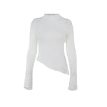 Temperament Leisure All-match Features Fabric Long-sleeved Top